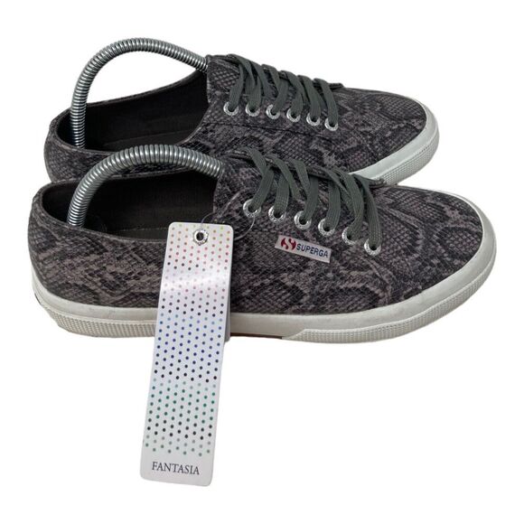 Superga 2750 Sneaker Gray Snake Women's Size 39.5 EU 8.5 US NEW - Picture 1 of 9